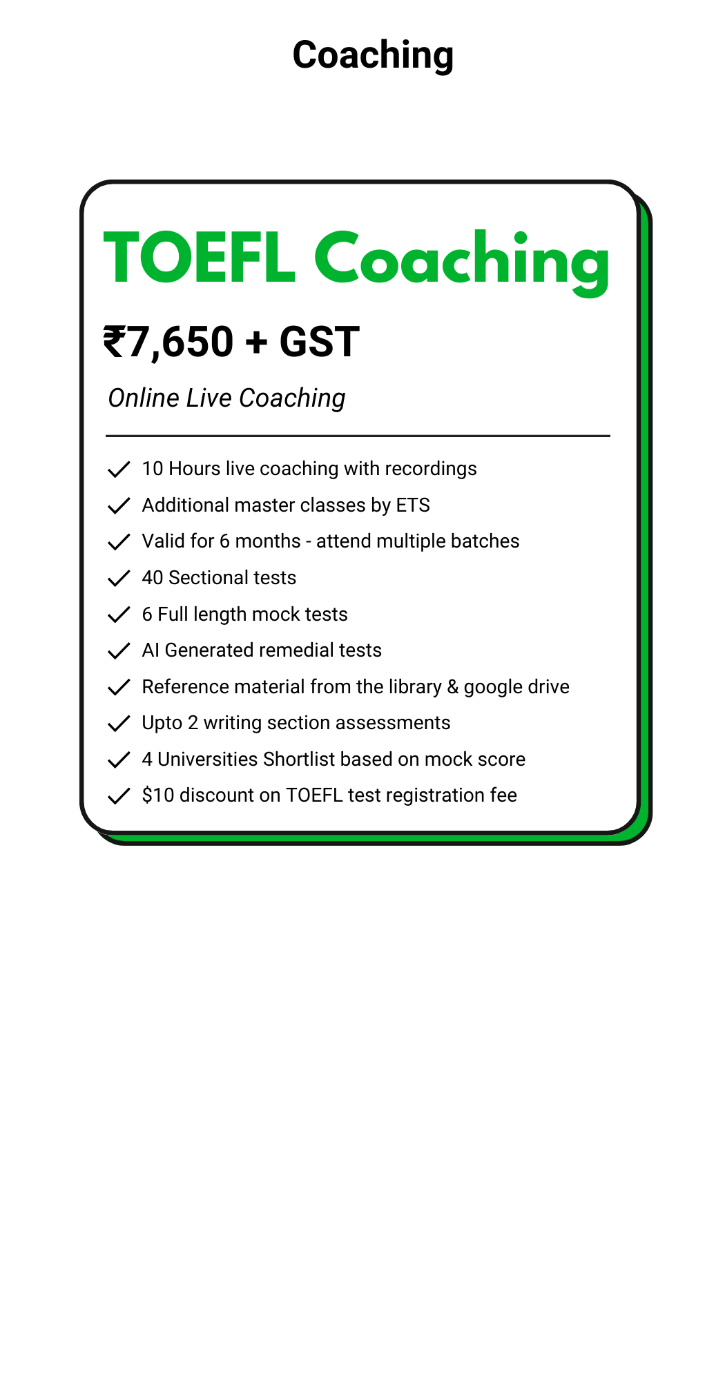 TOEFL Coaching